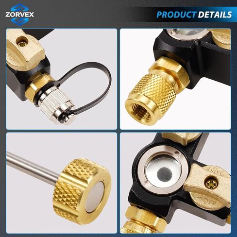 VC2G 1/4″ Valve Core Removal Tool Dual Valve with Sight Glass - Vacuum-Rated 20 microns & A2L Compatible - HVAC Tools in Saudi Arabia