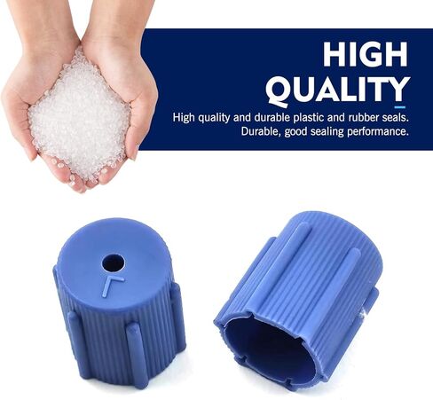 WZP 10PCS R134a AC Caps, 13mm &16mm High and Low Pressure Air Tool Dust Port Caps, A/C System Port Tight Sealing Leak-proof Cover with Rubber Ring, Universal for Most Cars (Blue & Red) in Kuwait