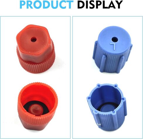 WZP 10PCS R134a AC Caps, 13mm &16mm High and Low Pressure Air Tool Dust Port Caps, A/C System Port Tight Sealing Leak-proof Cover with Rubber Ring, Universal for Most Cars (Blue & Red) in Kuwait
