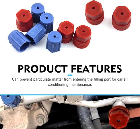 WZP 10PCS R134a AC Caps, 13mm &16mm High and Low Pressure Air Tool Dust Port Caps, A/C System Port Tight Sealing Leak-proof Cover with Rubber Ring, Universal for Most Cars (Blue & Red) in Kuwait
