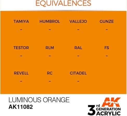 AK Interactive 3rd Gen Acrylic Luminous Orange 17ml in Kuwait