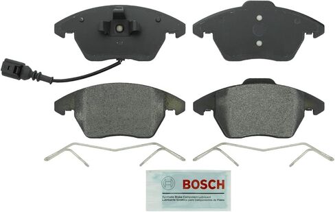 BOSCH BE1107H Blue Semi-Metallic Disc Brake Pad Set With Hardware - Compatible With Select Audi A3, TT; Volkswagen Beetle, CC, Eos, Golf, GTI, Jetta, Passat, Passat CC, Rabbit + More; FRONT in Kuwait