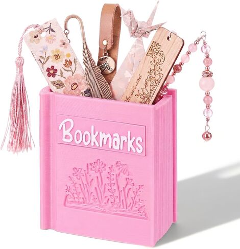 Resurhang 3D Printed Book Shaped Bookmark Holder, Book Lover Gift, Bookish Accessory Office Desk Supplies End of Year Gift for Librarian Bookworm Teacher Women(Green) in Kuwait