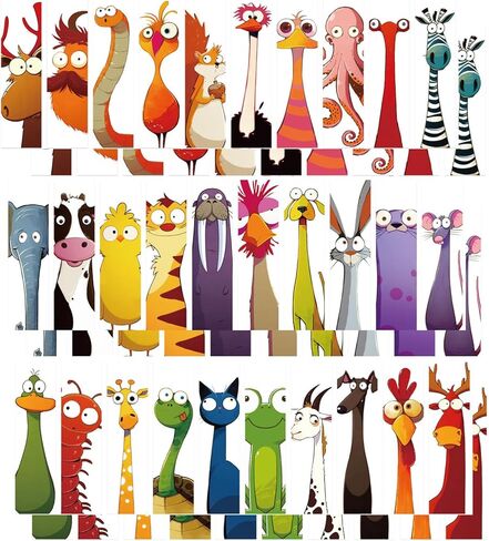 60PCS Funny Animal Bookmarks for Kids - Creative Unique Cartoon Page Holders, Gifts for Book Lovers, Students, Readers on Birthday/School Rewards/Library Reading in Saudi Arabia