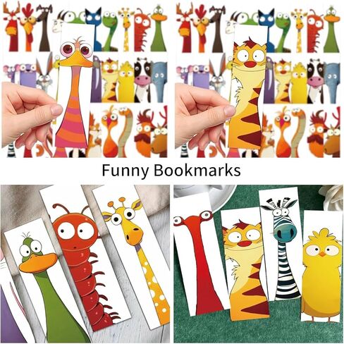60PCS Funny Animal Bookmarks for Kids - Creative Unique Cartoon Page Holders, Gifts for Book Lovers, Students, Readers on Birthday/School Rewards/Library Reading in Saudi Arabia