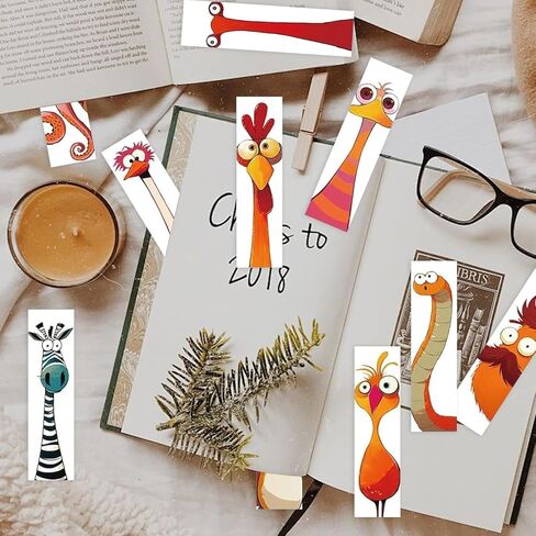 60PCS Funny Animal Bookmarks for Kids - Creative Unique Cartoon Page Holders, Gifts for Book Lovers, Students, Readers on Birthday/School Rewards/Library Reading in Saudi Arabia