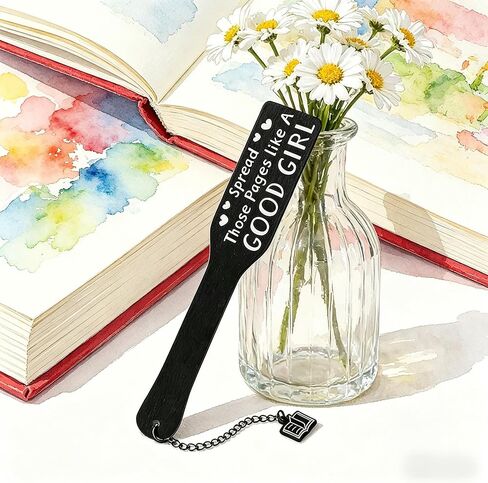 Smutty Metal Bookmark, Dark Romance Paddle Style Book Marker with Book Charm, Black Engraved Metal Book Mark, Spicy Bookish Gift for BookTok Readers & Smut Book Lovers (Smutty) in Kuwait