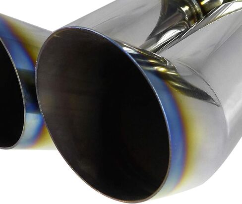 3" Dual Tilt Slant Outlet Titanium Burnt Tip 2.5" Inlet Exhaust Muffler in Saudi Arabia