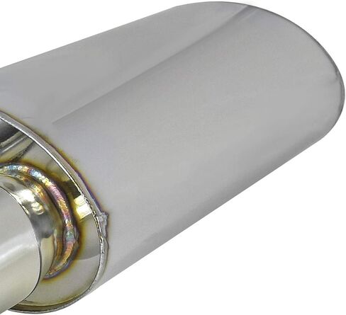 3" Dual Tilt Slant Outlet Titanium Burnt Tip 2.5" Inlet Exhaust Muffler in Saudi Arabia