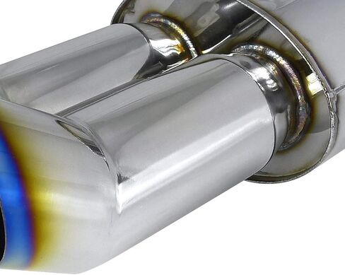 3" Dual Tilt Slant Outlet Titanium Burnt Tip 2.5" Inlet Exhaust Muffler in Saudi Arabia