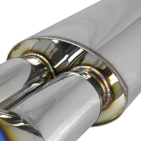 3" Dual Tilt Slant Outlet Titanium Burnt Tip 2.5" Inlet Exhaust Muffler in Saudi Arabia