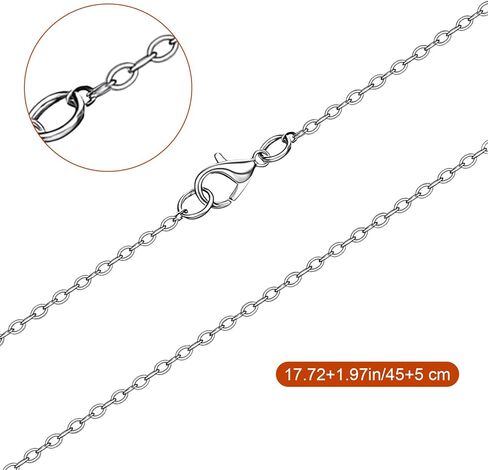 Hecila 20 Pack Necklace Chains Bulks Stainless Steel Necklace Chain with Lobster Clasps for Jewelry Making Silver Chain Necklaces 1.5mm Thin Cable Chains for Necklaces Pendants Making Supplies in Kuwait