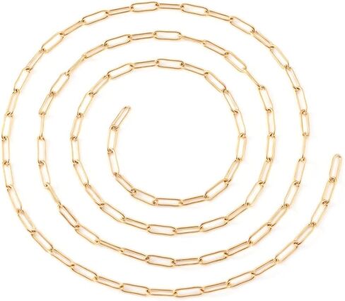 1m/Strand Stainless Steel Paperclip Necklace Stainless Steel Chain 12x4.4mm Golden Color for DIY Choker Necklace Bracelet Jewelry Making in Kuwait