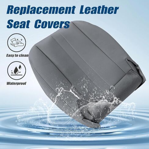 GXARTS Front Driver and Passenger Bottom & Top Replacement Seat Covers Dark Gray Microfiber Leather Fit for Chevy Express GMC Savana Van 2003 2004 2005 2006 2007 2008 2009 2010 2011 2012 2013 2014 in Kuwait