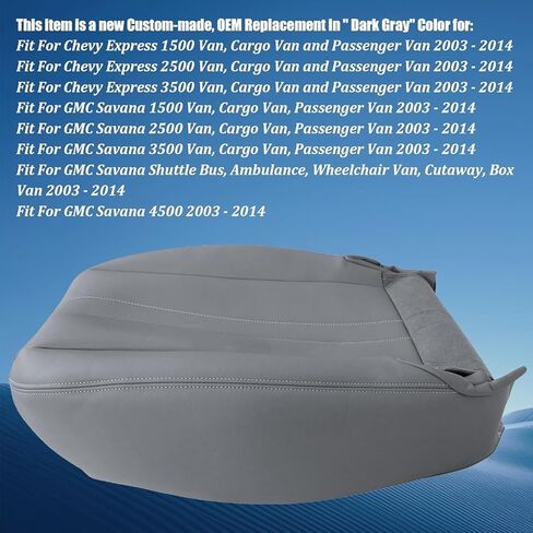GXARTS Front Driver and Passenger Bottom & Top Replacement Seat Covers Dark Gray Microfiber Leather Fit for Chevy Express GMC Savana Van 2003 2004 2005 2006 2007 2008 2009 2010 2011 2012 2013 2014 in Kuwait