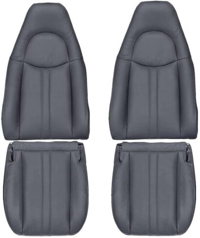 GXARTS Front Driver and Passenger Bottom & Top Replacement Seat Covers Dark Gray Microfiber Leather Fit for Chevy Express GMC Savana Van 2003 2004 2005 2006 2007 2008 2009 2010 2011 2012 2013 2014 in Kuwait
