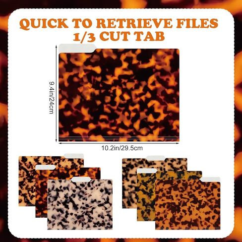 Landhoow 12 Pack Tortoise Shell Thick File Folders 11.6 x 9.5 Inch Organizer File Folders 1/3 Cut Tab Thick Documents Supplies for Office Desk Organization in Kuwait