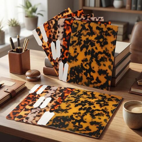 Landhoow 12 Pack Tortoise Shell Thick File Folders 11.6 x 9.5 Inch Organizer File Folders 1/3 Cut Tab Thick Documents Supplies for Office Desk Organization in Kuwait
