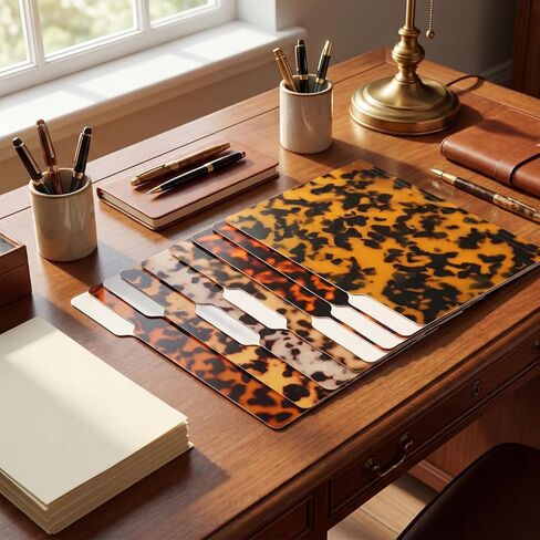 Landhoow 12 Pack Tortoise Shell Thick File Folders 11.6 x 9.5 Inch Organizer File Folders 1/3 Cut Tab Thick Documents Supplies for Office Desk Organization in Kuwait