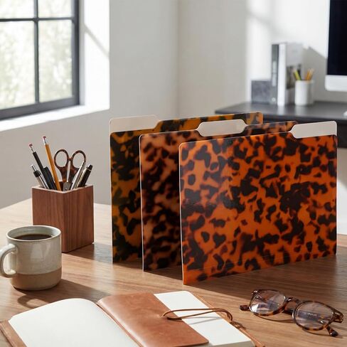Landhoow 12 Pack Tortoise Shell Thick File Folders 11.6 x 9.5 Inch Organizer File Folders 1/3 Cut Tab Thick Documents Supplies for Office Desk Organization in Kuwait