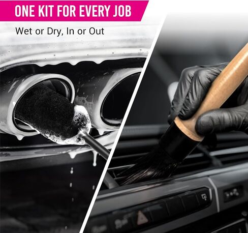 H.O.W 3pcs Car Wheel Rim Tire Brushes for Cleaning Tires, Detailing & Tire Scrub Brush Kit in Saudi Arabia
