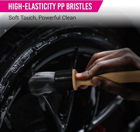 H.O.W 3pcs Car Wheel Rim Tire Brushes for Cleaning Tires, Detailing & Tire Scrub Brush Kit in Saudi Arabia