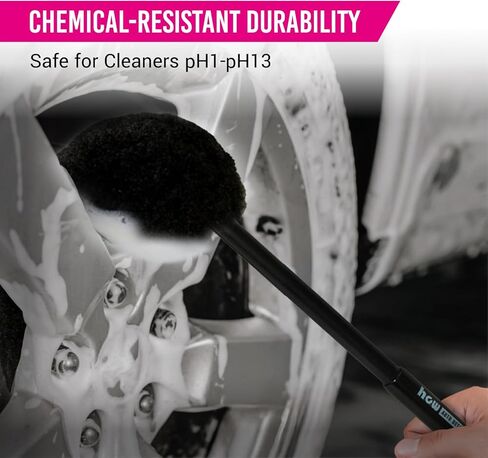 H.O.W 3pcs Car Wheel Rim Tire Brushes for Cleaning Tires, Detailing & Tire Scrub Brush Kit in Saudi Arabia