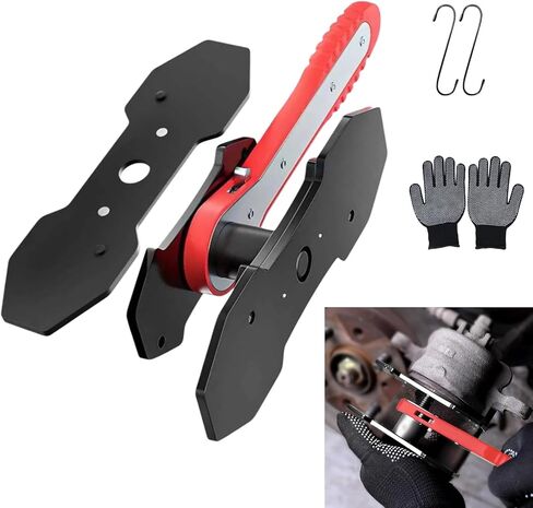 Brake Caliper Compression Tool Set: 360° Swing Ratchet Switch Brake Caliper Press, Piston Press Tool with 2 Large Steel Plate, 2 Caliper Hanger and 1 Gloves, Break Pad Spreader for Car Truck SUV in Saudi Arabia
