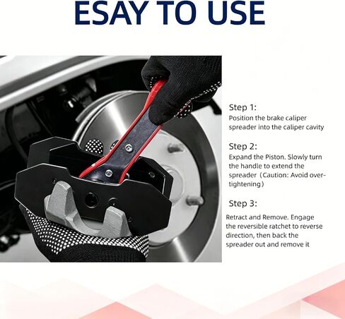 Brake Caliper Compression Tool Set: 360° Swing Ratchet Switch Brake Caliper Press, Piston Press Tool with 2 Large Steel Plate, 2 Caliper Hanger and 1 Gloves, Break Pad Spreader for Car Truck SUV in Saudi Arabia