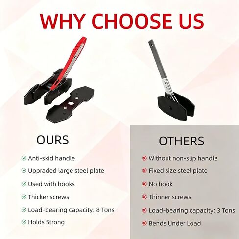 Brake Caliper Compression Tool Set: 360° Swing Ratchet Switch Brake Caliper Press, Piston Press Tool with 2 Large Steel Plate, 2 Caliper Hanger and 1 Gloves, Break Pad Spreader for Car Truck SUV in Saudi Arabia