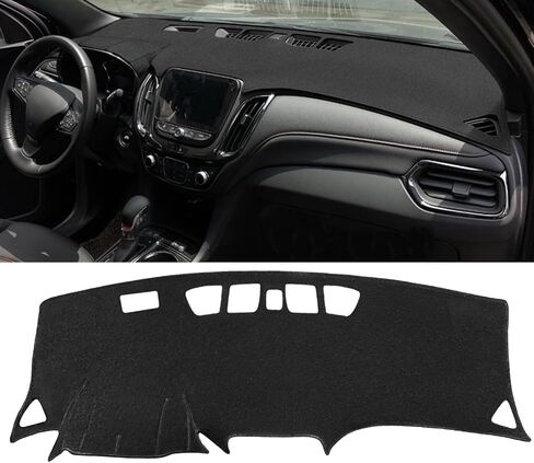 Yiz Dash Cover Mat Pad Custom Fit for Chevy Chevrolet Equinox w/Forward Collision Alert 2018 2019 2020 2021 2022 2023 2024 Dashboard Cover Pad Cap Carpet (Black) Z10B in Kuwait