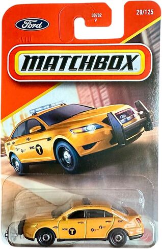 Matchbox Ford Police Interceptor [تاكسي أصفر] 29/125، لعبة سيارة مصبوبة بمقياس 1:64 in Kuwait