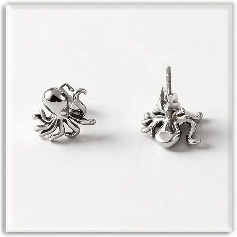 Xusamss Punk Body Piercing Earrings Stainless Steel Animal Octopus Stud Earrings in Saudi Arabia