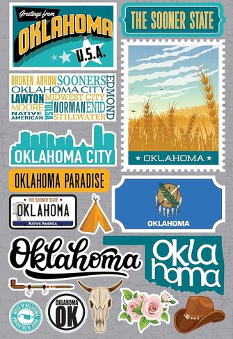 Reminisce Jet Setters 3.0 Oklahoma Dimensional Scrapbook Sticker in Kuwait