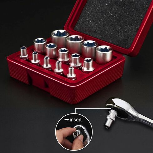 1/2" Drive Deep Impact Socket Set, 8-Piece Standard SAE Spindle Axle Nut Impact Socket Set, Premium Cr-Mo, 1-1/4" to 1-3/4" Size, Gift for Men in Saudi Arabia