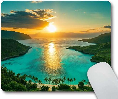 Smooffly Funny cat Mousepad,The Cat is Holding a Cup of Black Coffee and a Baguette with Galaxy Design Customized Rectangle Non-Slip Rubber Mousepad Gaming Mouse Pad in Kuwait