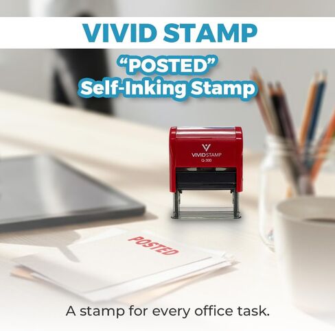 Posted Self Inking Rubber Stamp (Red Ink) - Medium in Kuwait
