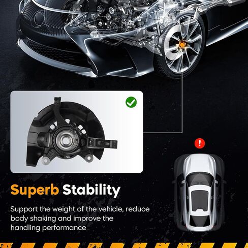 مجموعة محور تحمل عجلة القيادة الأمامية اليسرى لسيارة Toyota Camry 2004 2005 2006 2.4L L4 (مدمجة في الولايات المتحدة الأمريكية)، جانب السائق، 698399، 698-399، 43212AA010، 4324628020 in Kuwait