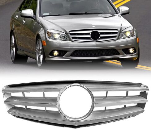 Front Bumper Grille For Mercedes Benz W204 Grill C180 C200 C230 C250 C300 C350 2007-2014 2048800023 (3 DB Chrome) in Saudi Arabia