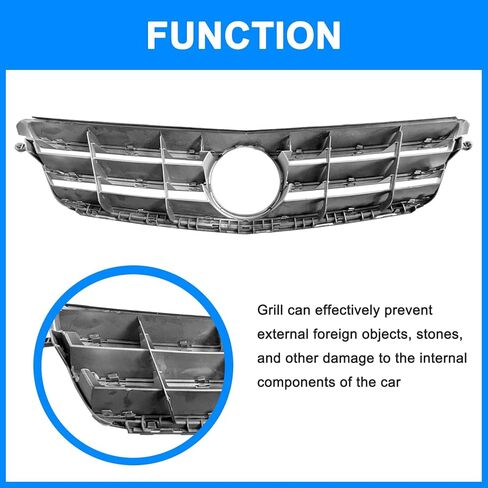 Front Bumper Grille For Mercedes Benz W204 Grill C180 C200 C230 C250 C300 C350 2007-2014 2048800023 (3 DB Chrome) in Saudi Arabia