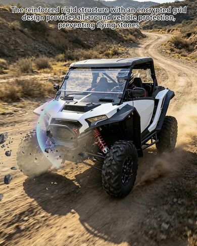 شبكة شواء أمامية من الحديد الأسود من SAUTVS لملحقات Polaris RZR XP 1000/XP 4 1000 2024 2025، استبدل OEM #5456526-070 in Kuwait