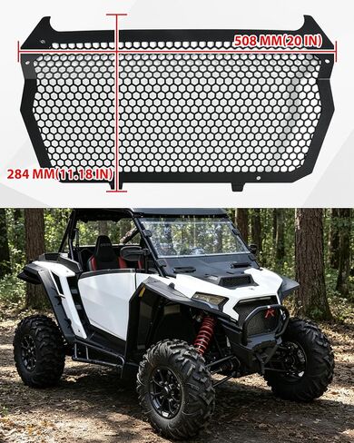 شبكة شواء أمامية من الحديد الأسود من SAUTVS لملحقات Polaris RZR XP 1000/XP 4 1000 2024 2025، استبدل OEM #5456526-070 in Kuwait