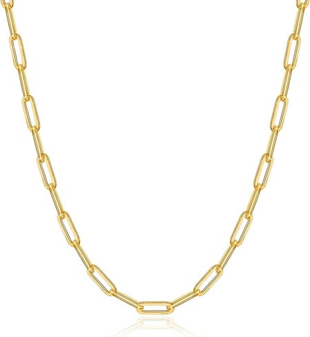 Gold Chain Necklace for Women - 18K Gold Plated Gold Chain Necklace Layered Herringbone Rope Snake Paperclip Chain Necklaces Dainty Gold Chain Necklace for Women Gold Jewelry Gifts in Saudi Arabia