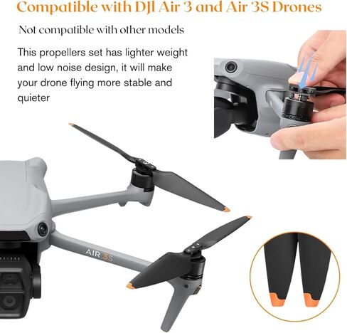 4Pcs Spare Propellers Compatible with DJl Air 3 / Air 3S Drones, Drone Blades Replacement Spare Parts for DJl DJl Air 3/ Air 3S Drones Accessories in Saudi Arabia