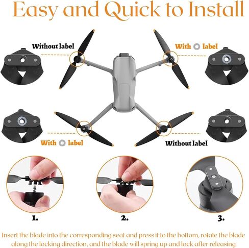 4Pcs Spare Propellers Compatible with DJl Air 3 / Air 3S Drones, Drone Blades Replacement Spare Parts for DJl DJl Air 3/ Air 3S Drones Accessories in Saudi Arabia