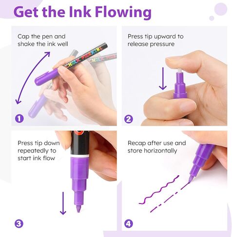 KERIFI Liquid Chalk Markers, Chalk Pens Fine Tip, 12 Vibrant Colors, Wet Erase Markers Fine Point 1mm, Chalk Markers for Blackboard, Glass, Windows, Bistro, 45 Chalkboard Labels Included in Saudi Arabia
