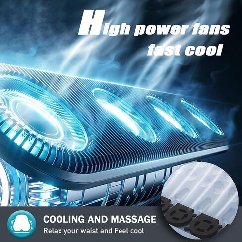 3 IN 1 Cooling Car Seat Covers ，Summer and Winter with Massage Cooling Seat Covers for cCar，High Power 16 Fans Fast Cool，Suitable for 12V Cigarette Lighter CAR, Suv and Other Models (BLACK-1PCS) in Saudi Arabia