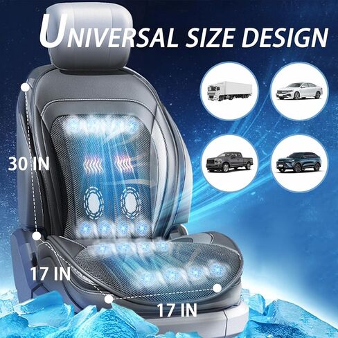 3 IN 1 Cooling Car Seat Covers ，Summer and Winter with Massage Cooling Seat Covers for cCar，High Power 16 Fans Fast Cool，Suitable for 12V Cigarette Lighter CAR, Suv and Other Models (BLACK-1PCS) in Saudi Arabia