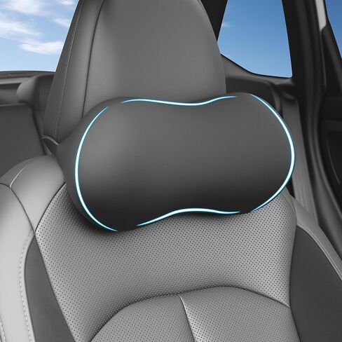 2 Pack Car Headrest Pillow for Neck Support, Breathable Ergonomic Design, Memory Foam Car Headrest Cushion Relieve Neck Pain, Universal Fit Cars SUV Sedan Home Office (Grey) in Saudi Arabia