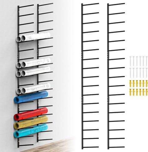 17 Tier Wall Mount Blueprint Storage Rack Wall Mount Blueprint Holder Storage Organizer for Construction Plan, Poster Storage, Art Print Map Storage in Saudi Arabia